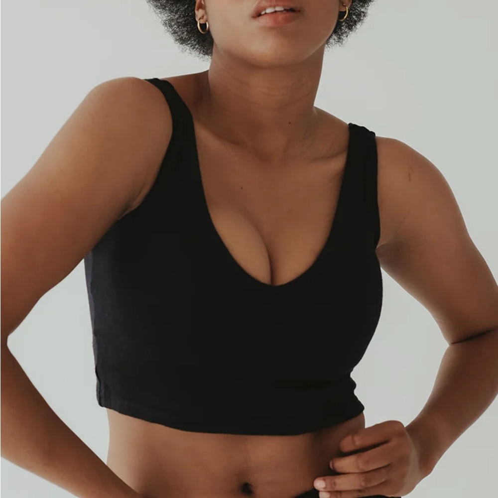 NEW With Tags Klassy Network Knit Lounge Crop Brami in Black